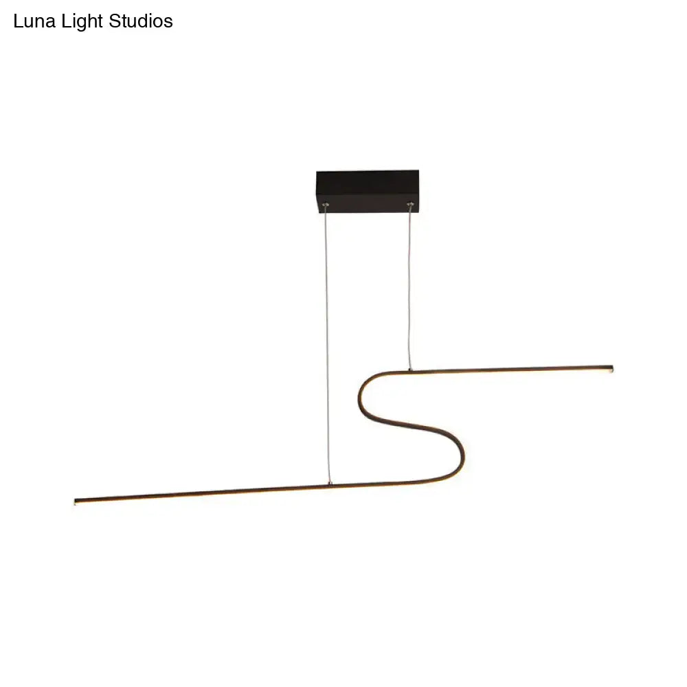 Black Linear Island Light Z-Shaped Design