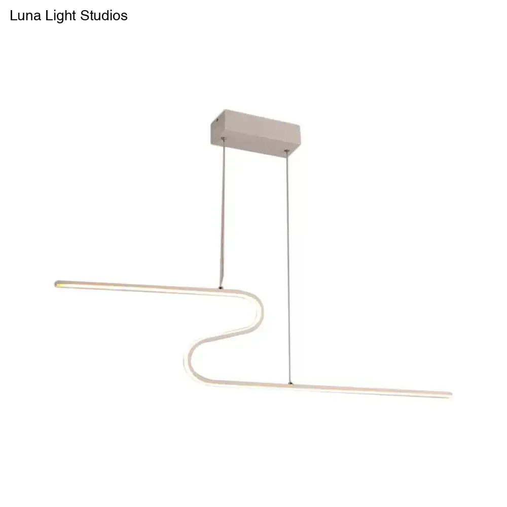 Black Linear Island Light Z-Shaped Design