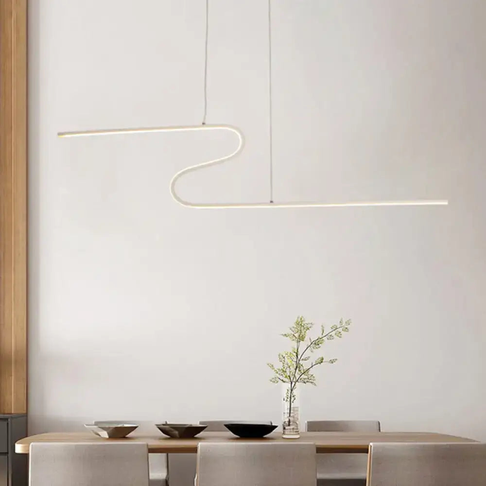 Black Linear Island Light Z-Shaped Design