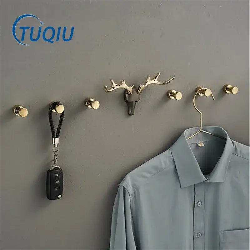 Gold Brass Antler Hooks