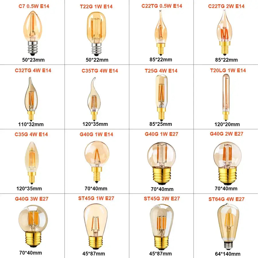 Amber Vintage Filament Bulb