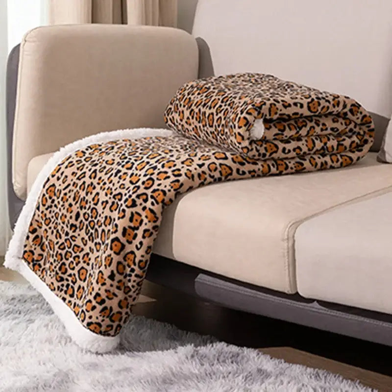 Leopard Print Coral Blanket