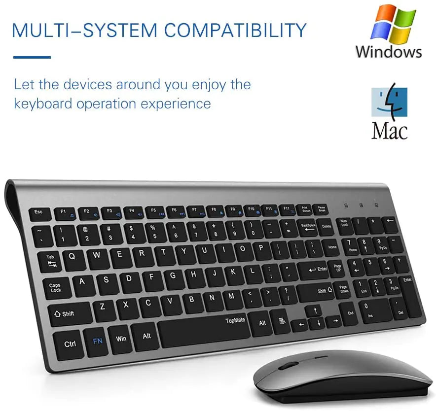 Wireless Keyboard And Ergonomic Mouse Set