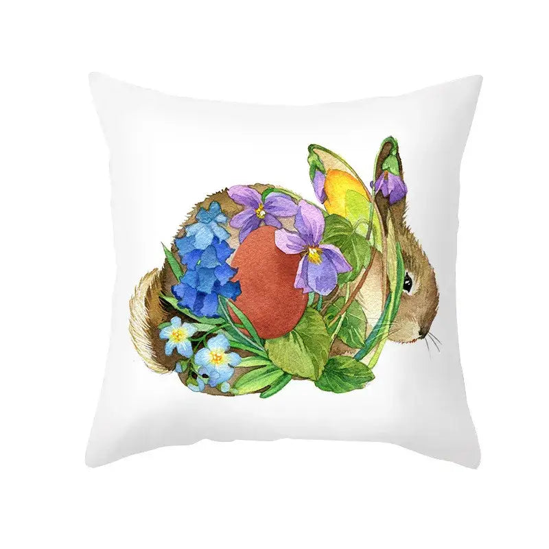 Floral Rabbit Pillowcase