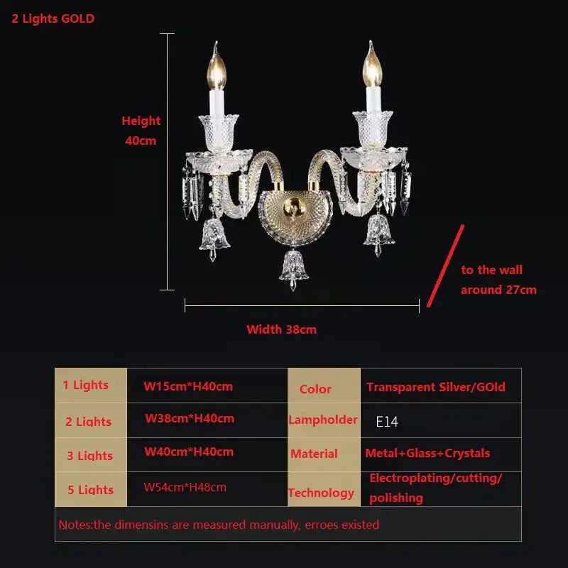 Crystal Gold Wall Lamp