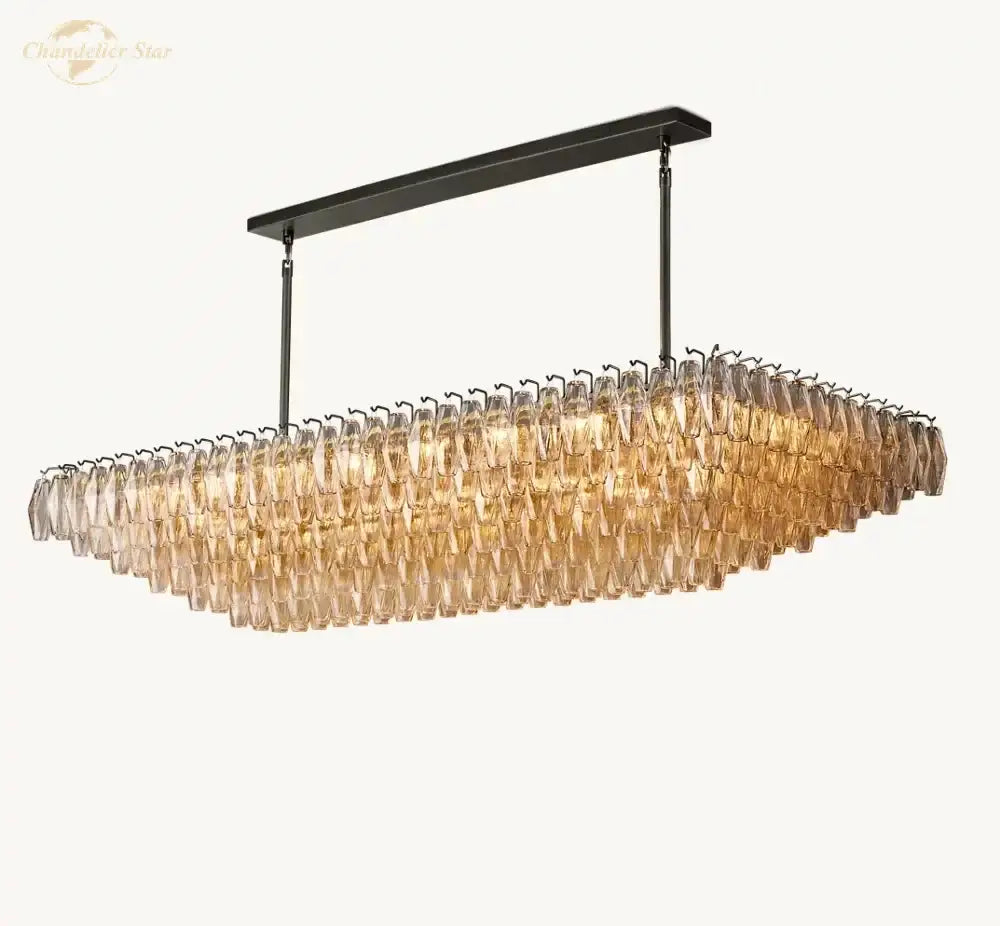 Clear Glass Tiered Chandelier