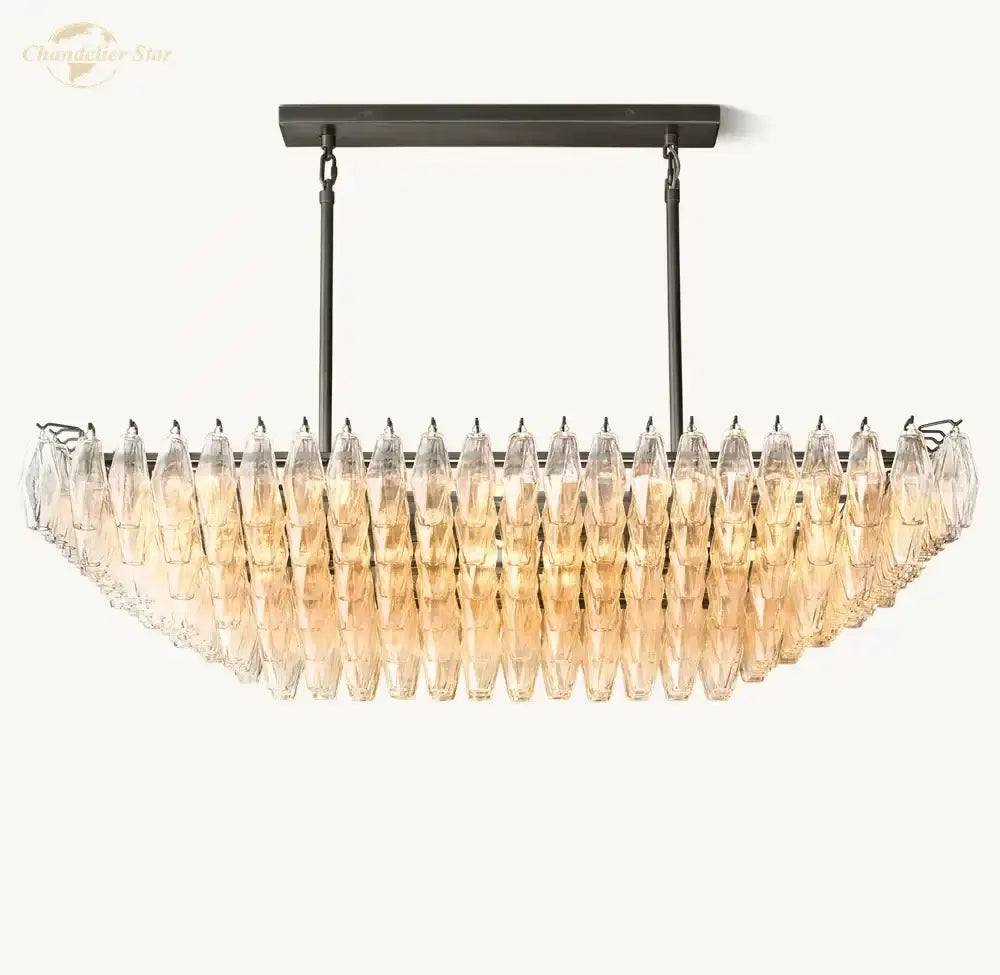 Clear Glass Tiered Chandelier
