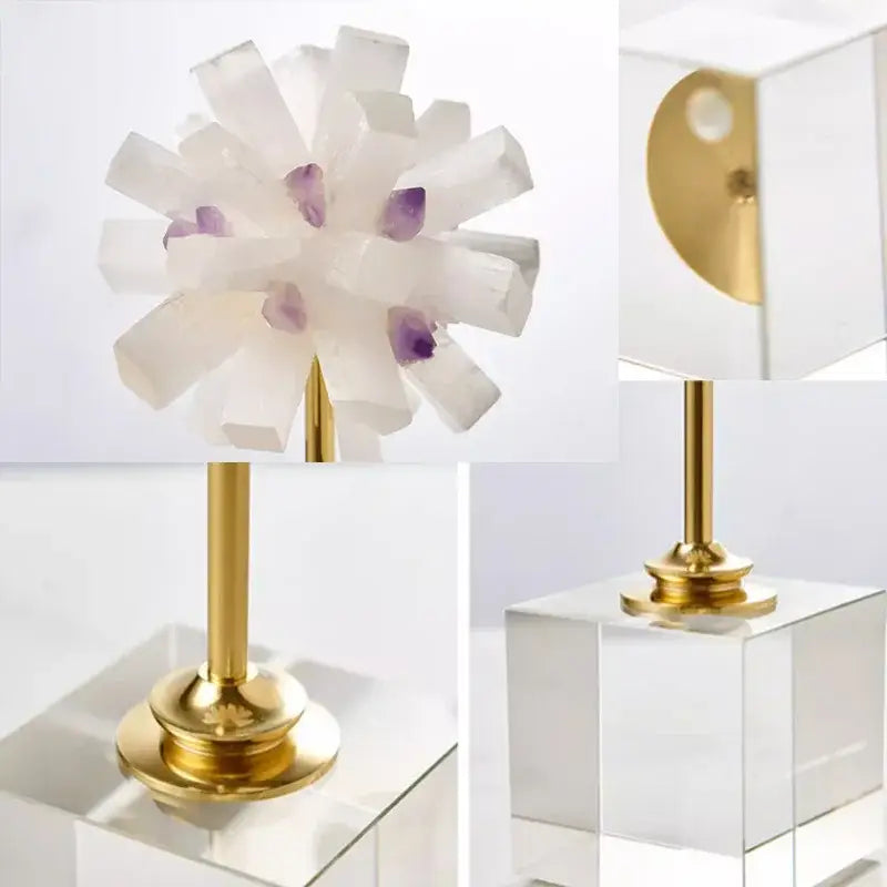 Amethyst Crystal Flower Sculpture