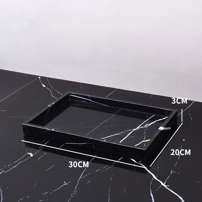 Black White Marble Tray