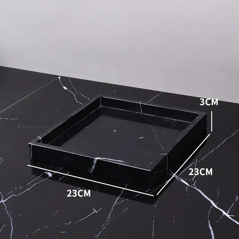 Black White Marble Tray