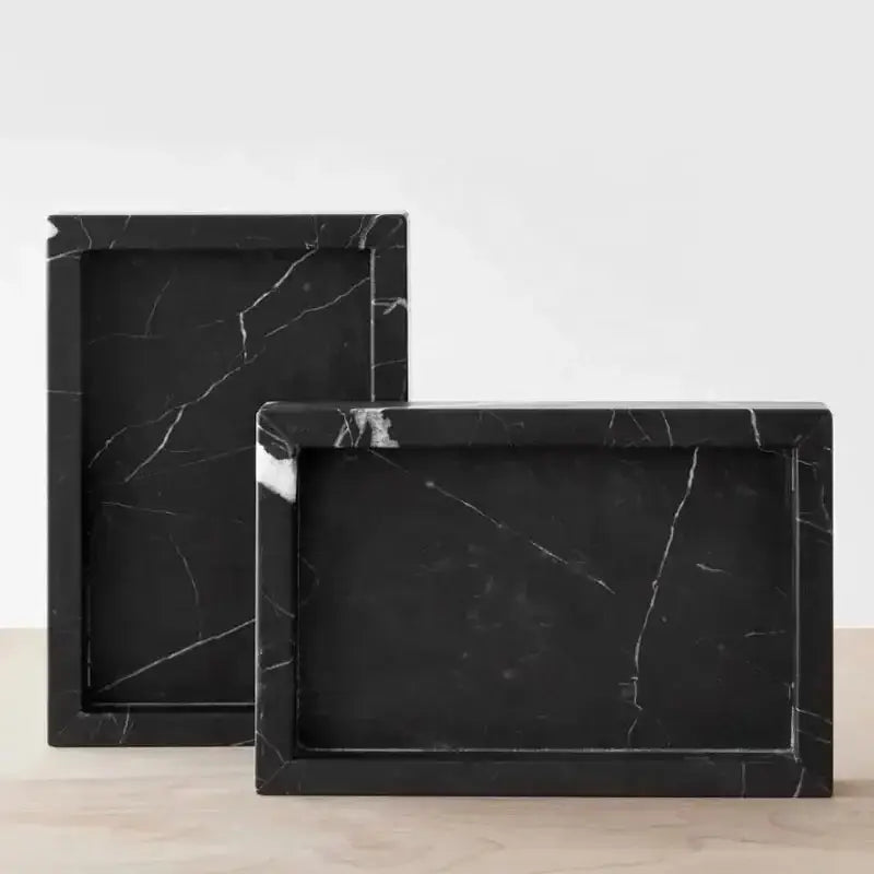 Black White Marble Tray