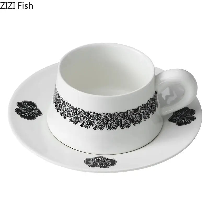 Black Floral Porcelain Set