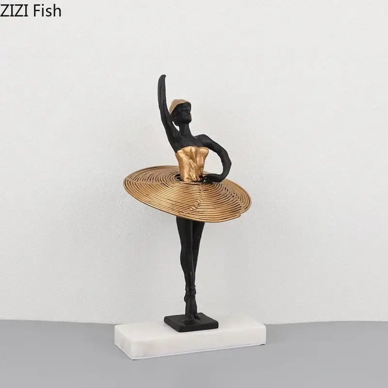 Gold Ballerina Sculpture