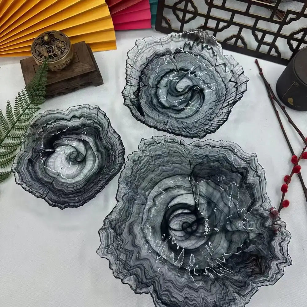 Black Agate Glass Plate