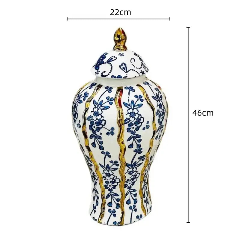 Blue Ceramic Ginger Jar