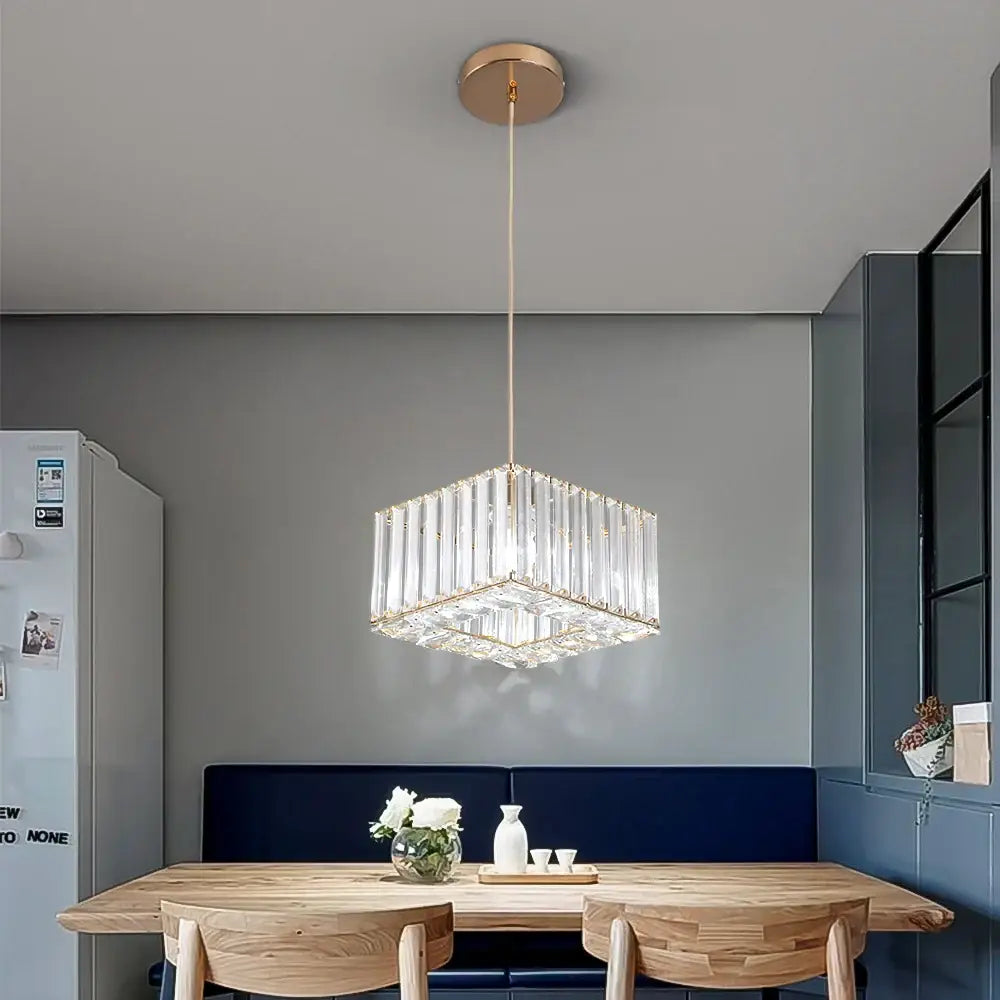 Brass Crystal LED Dining Area Pendant