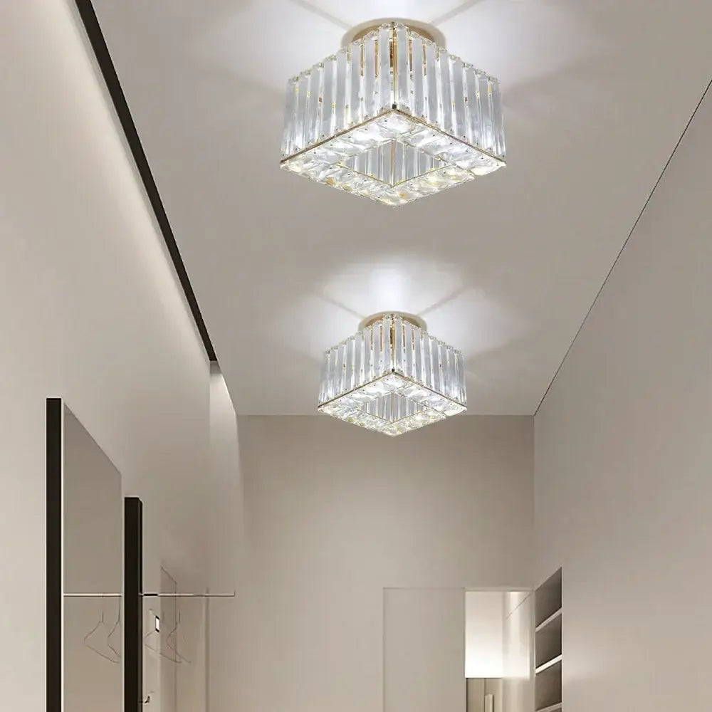 Brass Crystal LED Dining Area Pendant