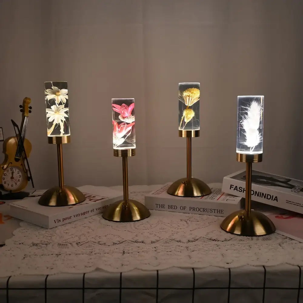 Brass Flower Desk Lamp