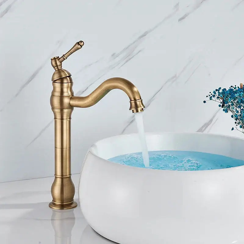Nickel Single Handle Faucet with Swivel Spout