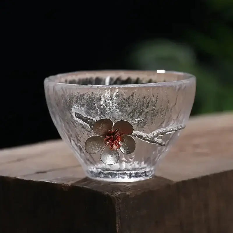 Carved Tin Glass Tea Set