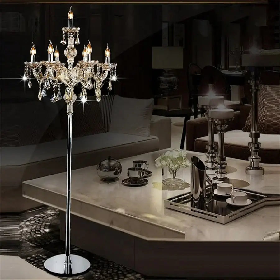 Chrome Crystal Floor Lamp