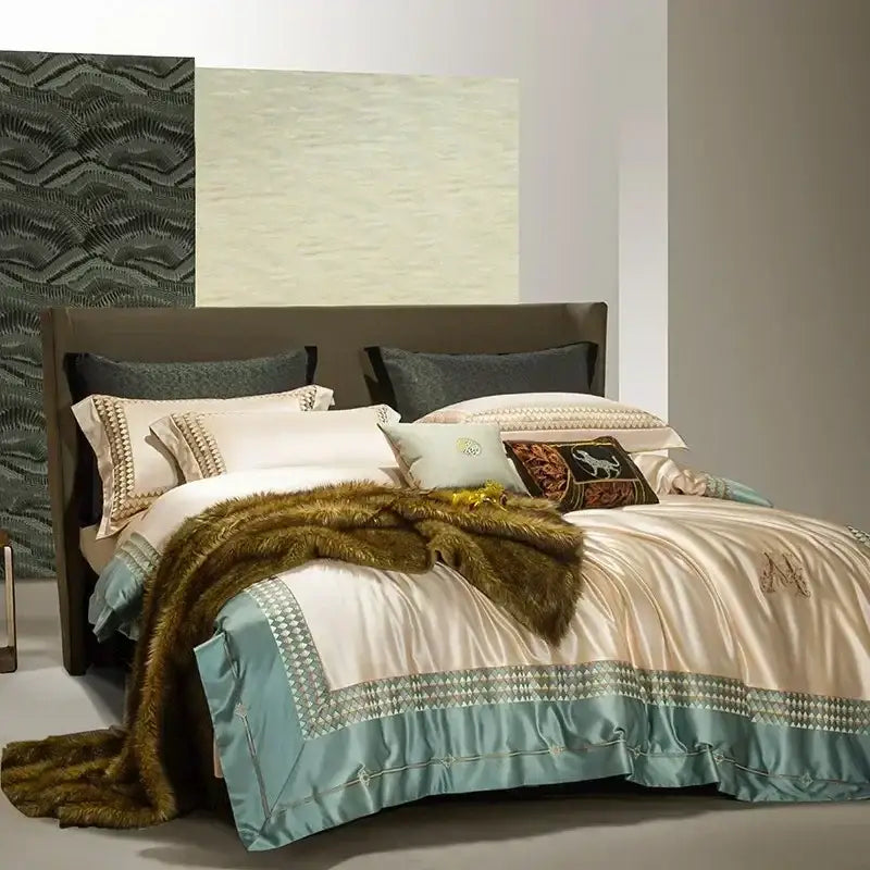 Teal Egyptian Cotton Bedding Set