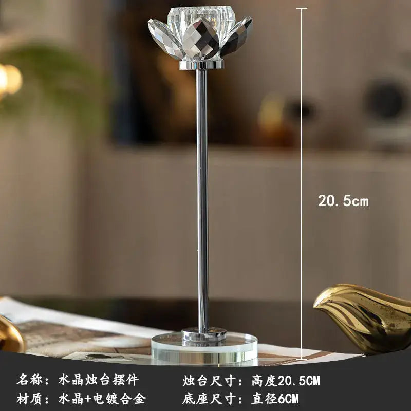 Gold Crystal Candle Holder Set