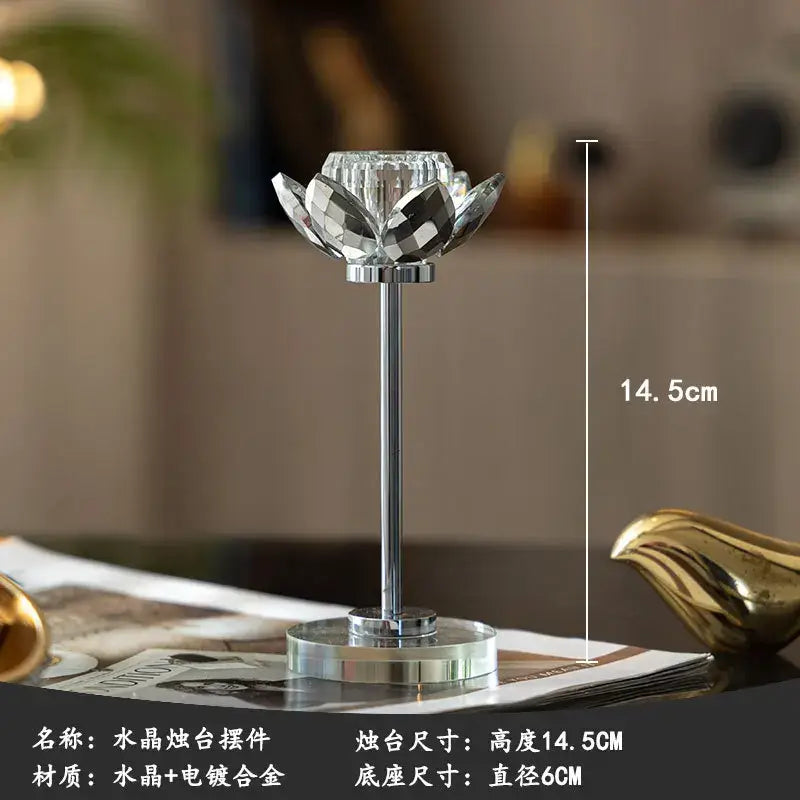 Gold Crystal Candle Holder Set