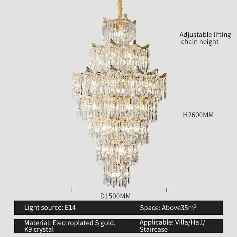 Gold Multi-Tier Crystal Light