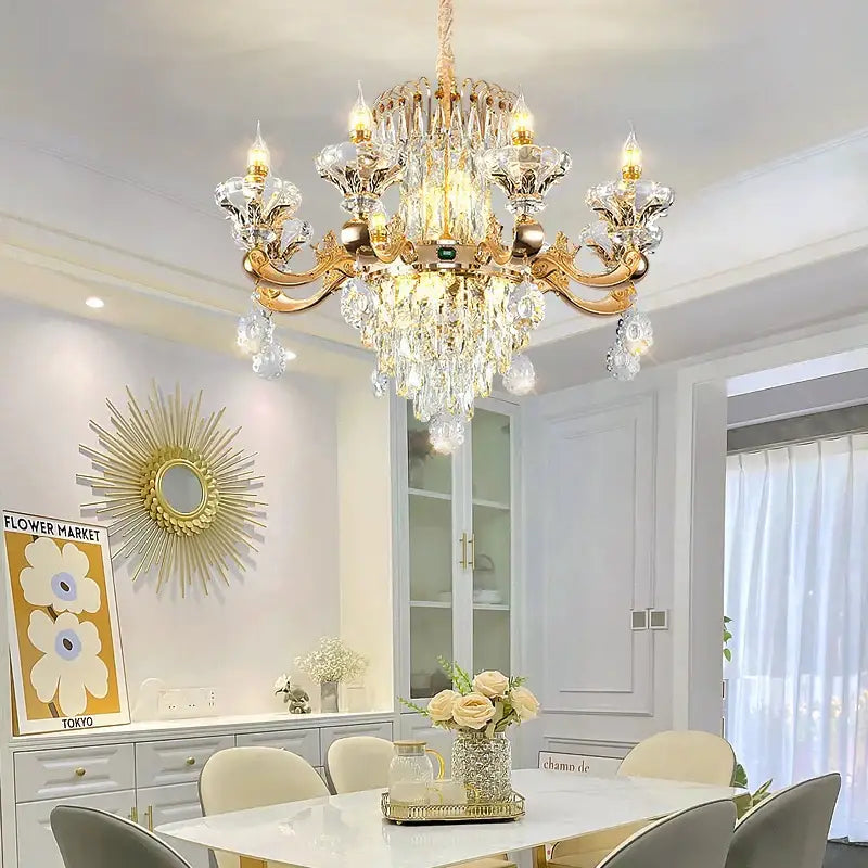 Gold Duplex Crystal Chandelier Up To 31 Heads