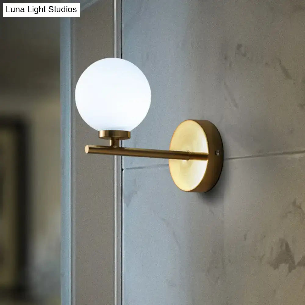 Gold Ivory Glass Cozy Bedroom Wall Sconce