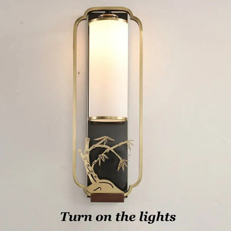 Gold Bamboo Chrysanthemum Vintage Wall Sconce