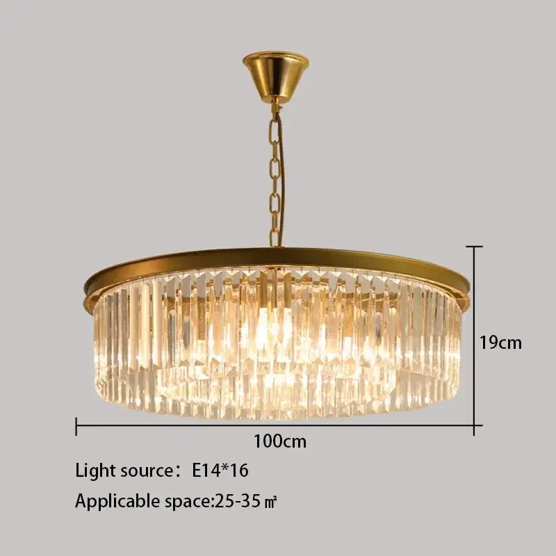 Gold Crystal 80cm Ceiling Chandelier