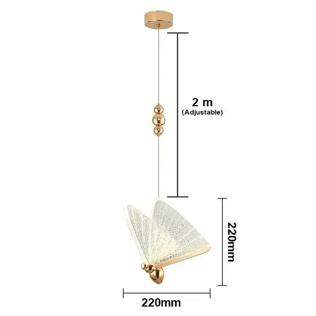 Gold Butterfly LED Pendant