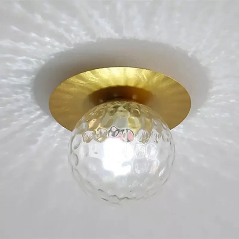 Gold Crystal Ceiling Light Compact Hallway Design