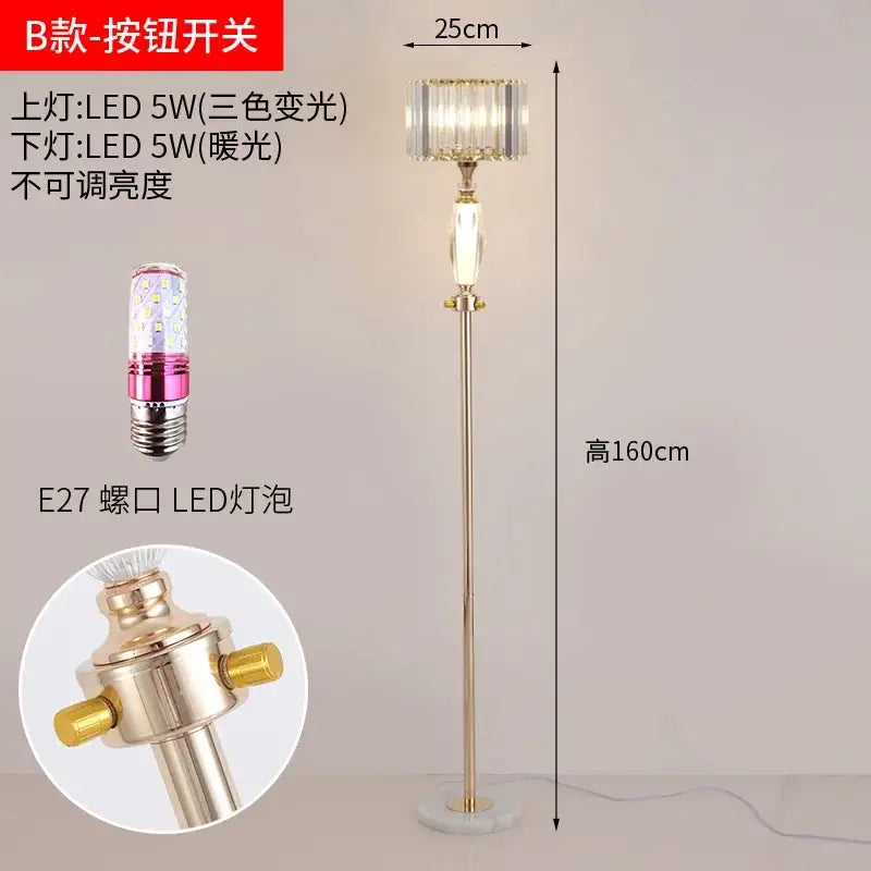 Gold Crystal 25cm Desk Lamp