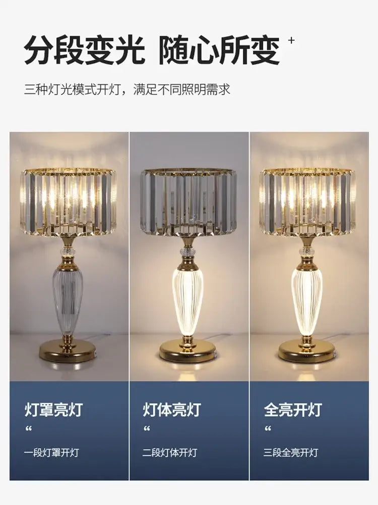 Gold Crystal 25cm Desk Lamp
