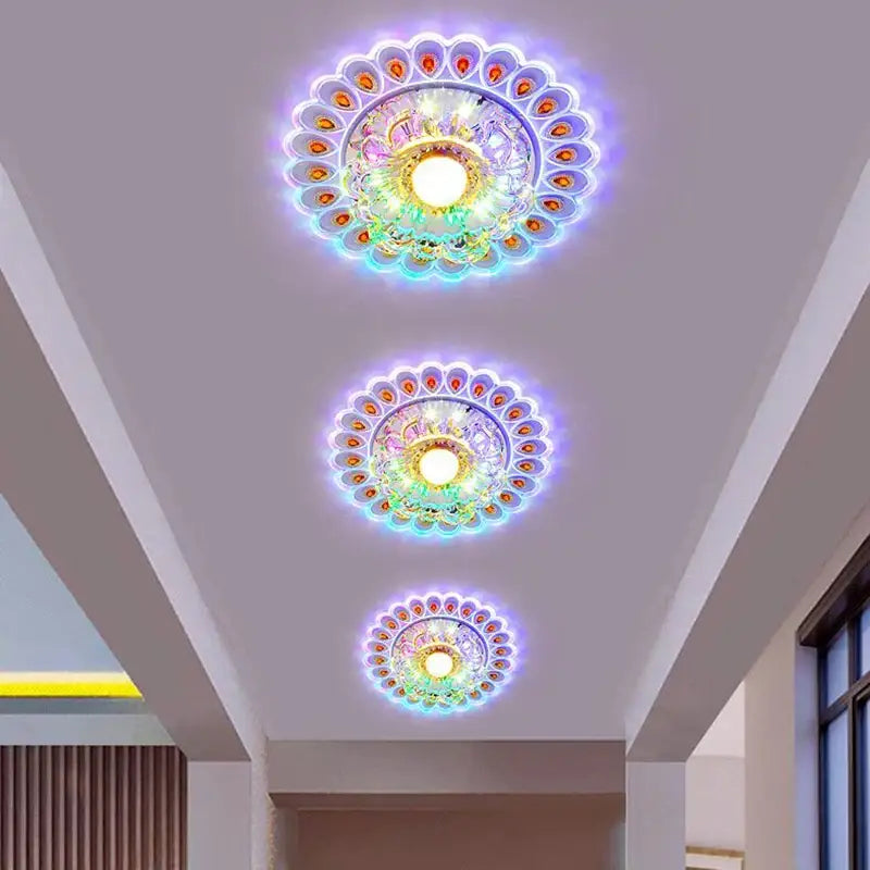Gold Crystal Flush Mount Ceiling Light