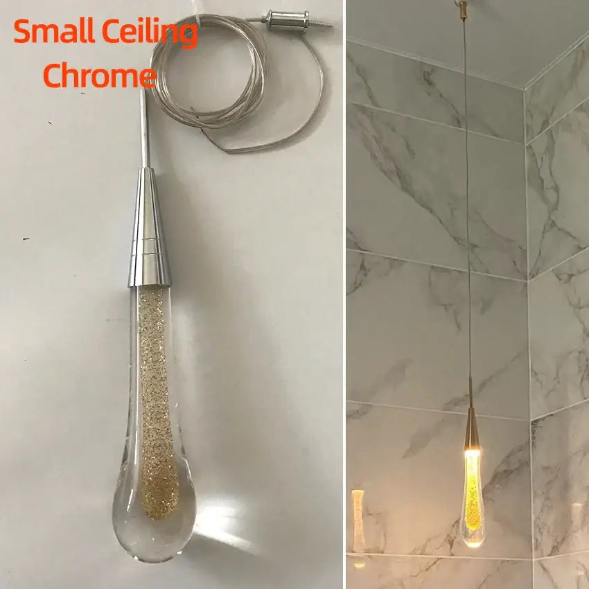 Gold Teardrop 2-Head Dining Area Pendant Light