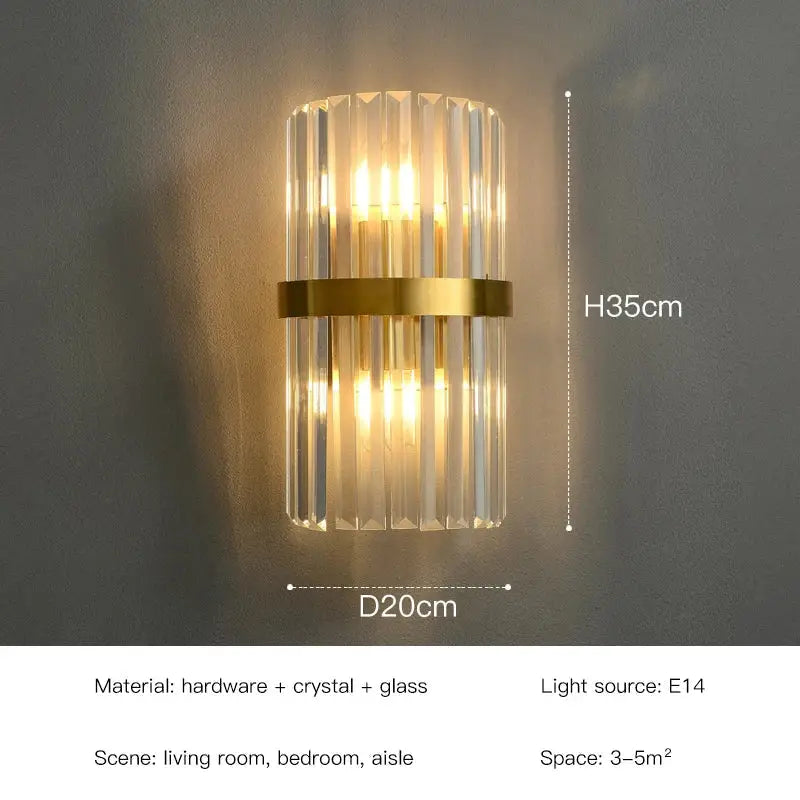 Gold Crystal 60cm Wall Sconce