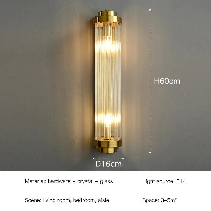 Gold Crystal 60cm Wall Sconce