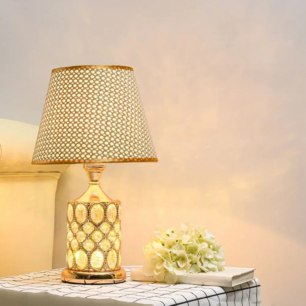 Gold Crystal Nightstand Lamp