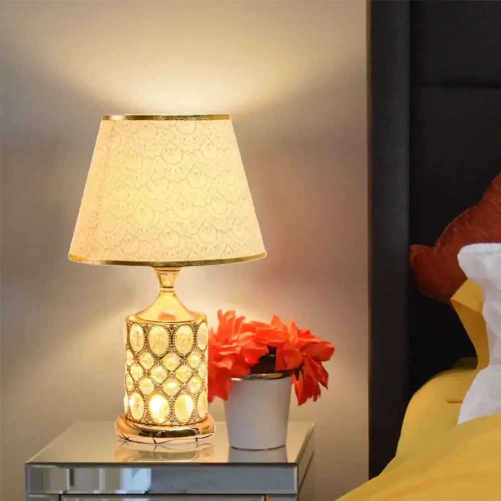 Gold Crystal Nightstand Lamp