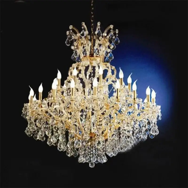 Gold Crystal Candle Chandelier for Villa Hall
