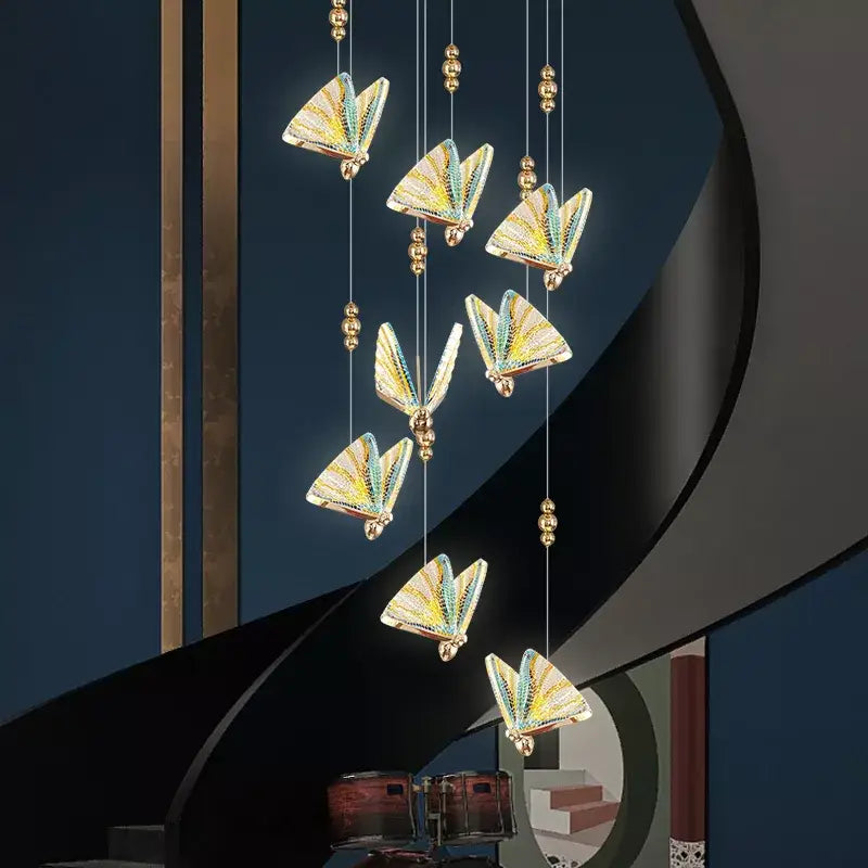 Gold Iridescent Butterfly Pendant