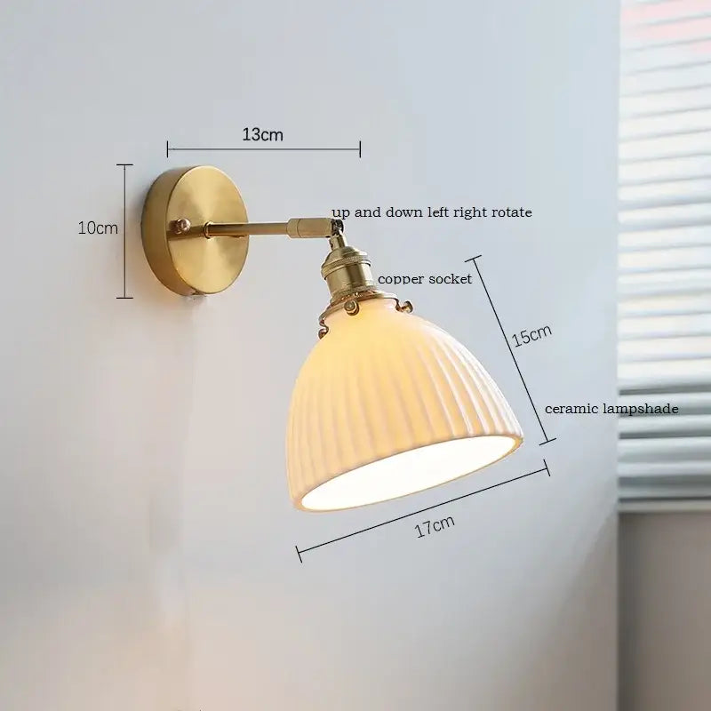 Gold Ruffled Ceramic Sconce