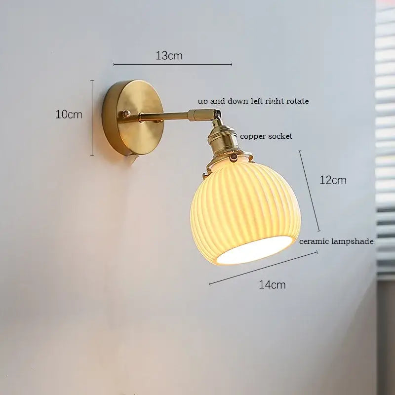 Gold Ruffled Ceramic Sconce