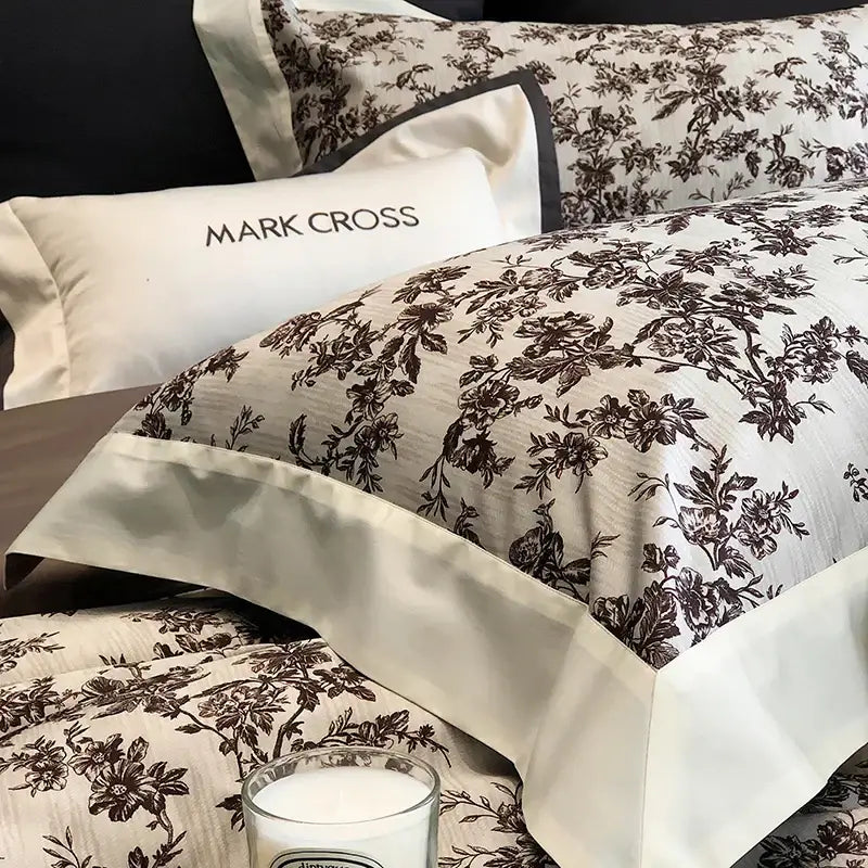 Ivory Cotton Floral Bedding