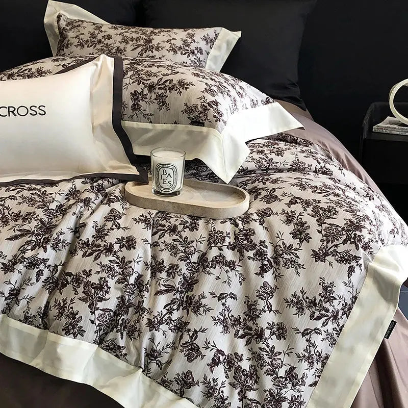 Ivory Cotton Floral Bedding