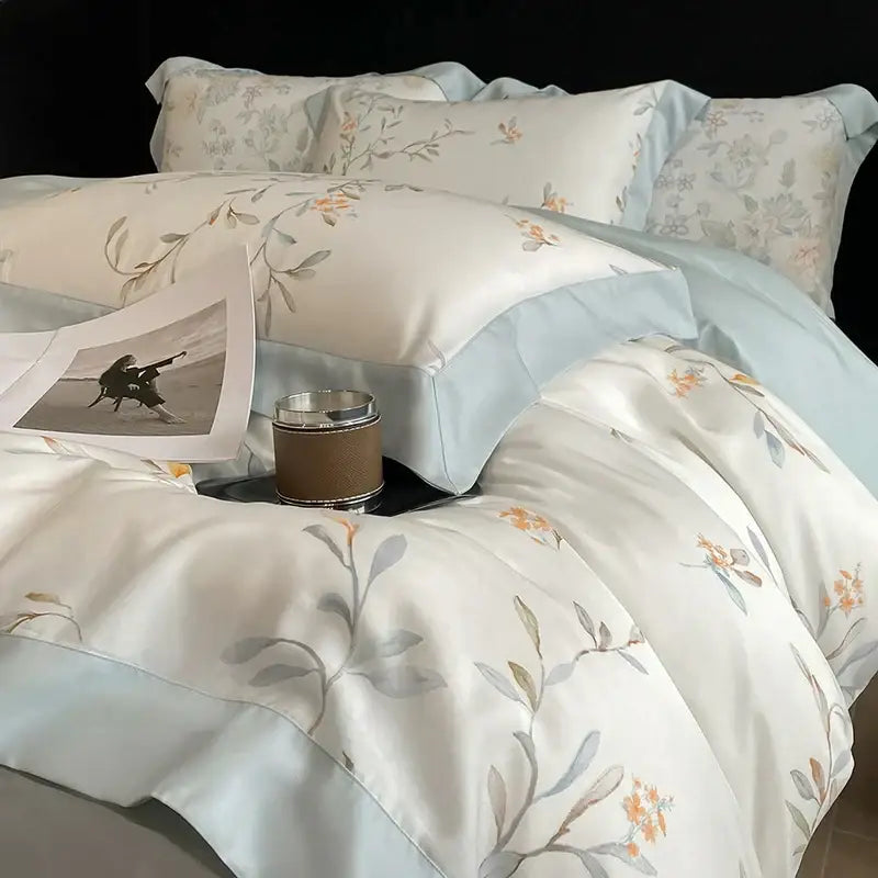 Ivory Eucalyptus Floral Bedding